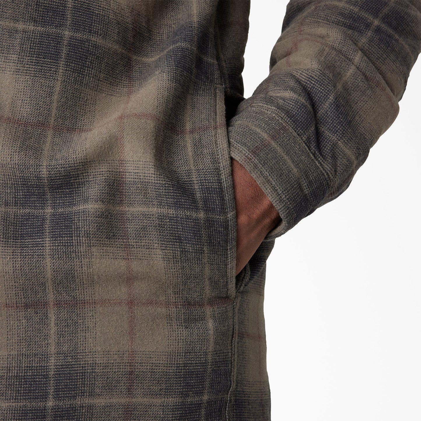Water Repellent Flannel Hooded Shirt Jacket