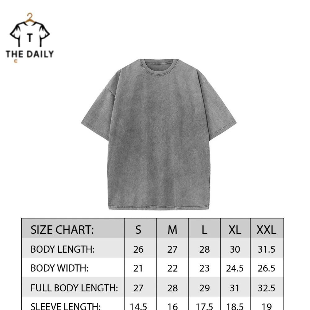 The Daily Clothing Acid Washed Oversized Drop Shoulder Black T-Shirt