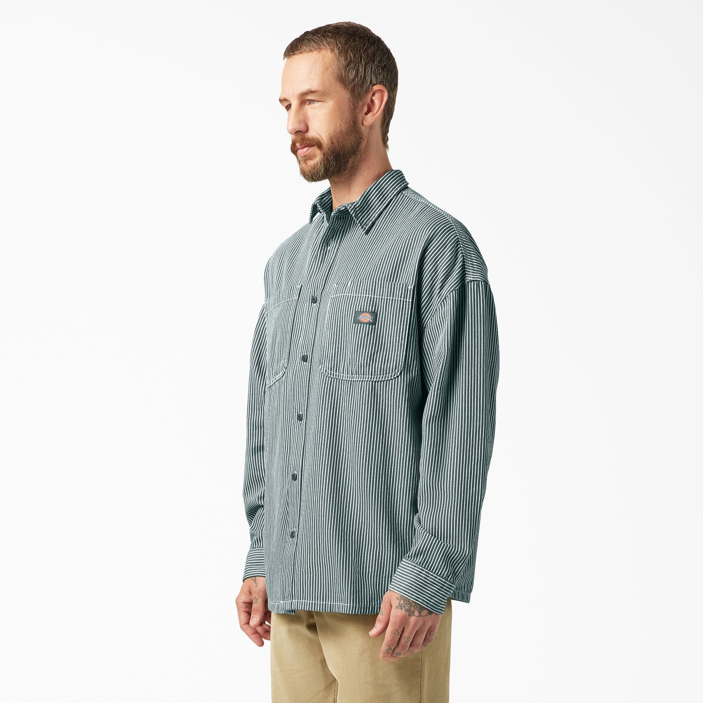 Hickory Stripe Button-Up Shirt