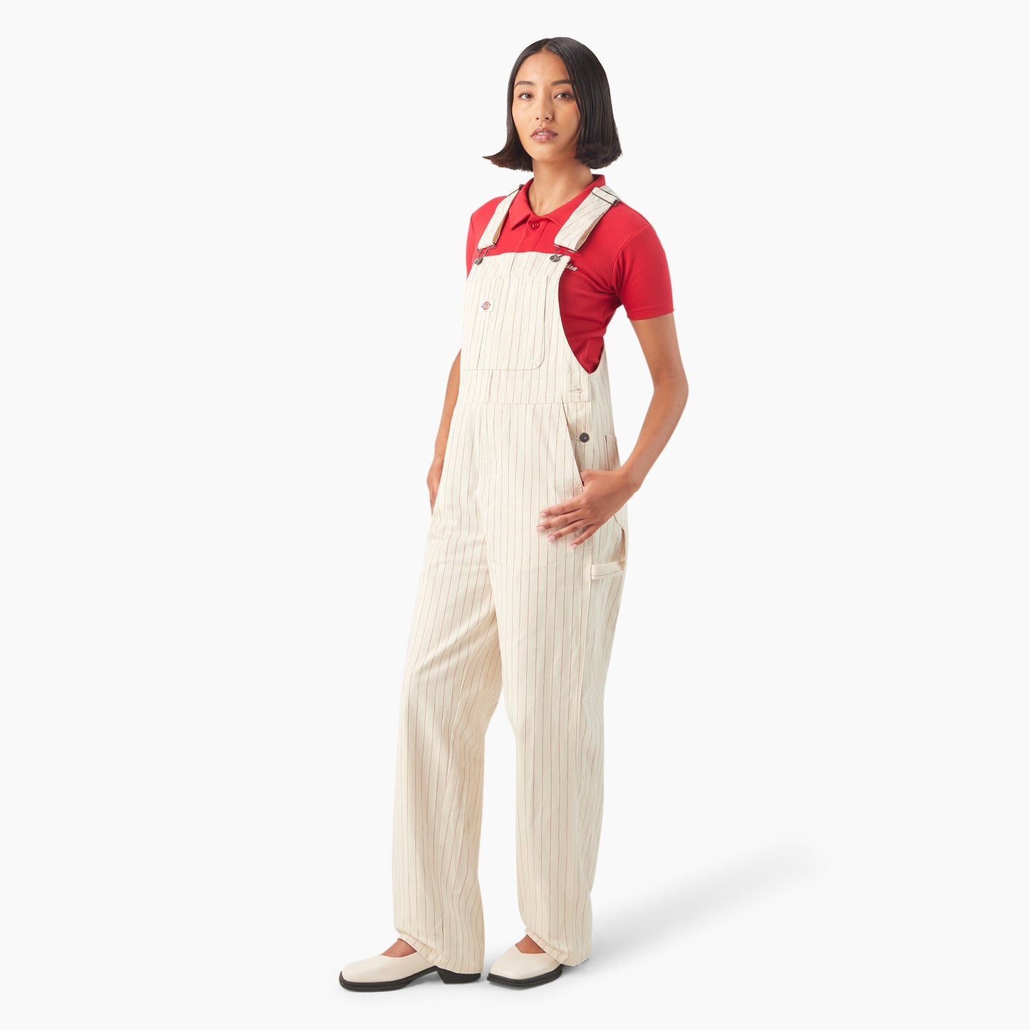 Women’s Pinstripe Service Bib Overalls