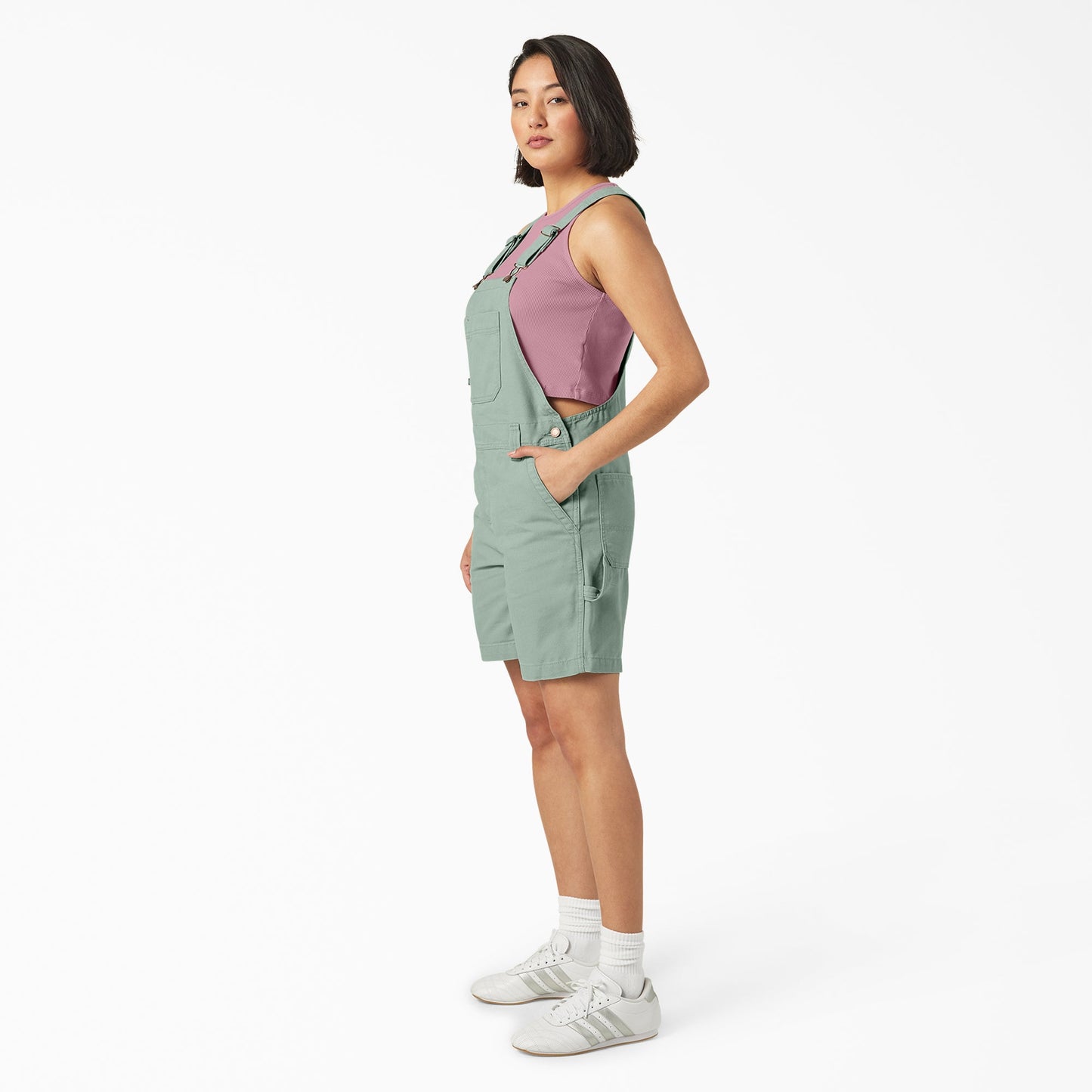 Women's Relaxed Fit Bib Shortalls, 7"