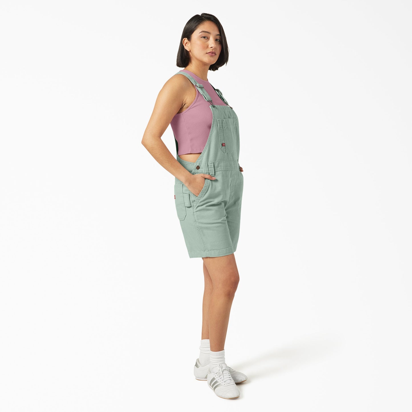 Women's Relaxed Fit Bib Shortalls, 7"