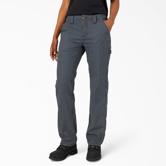 Women's FLEX Relaxed Fit Hickory Stripe Carpenter Pants