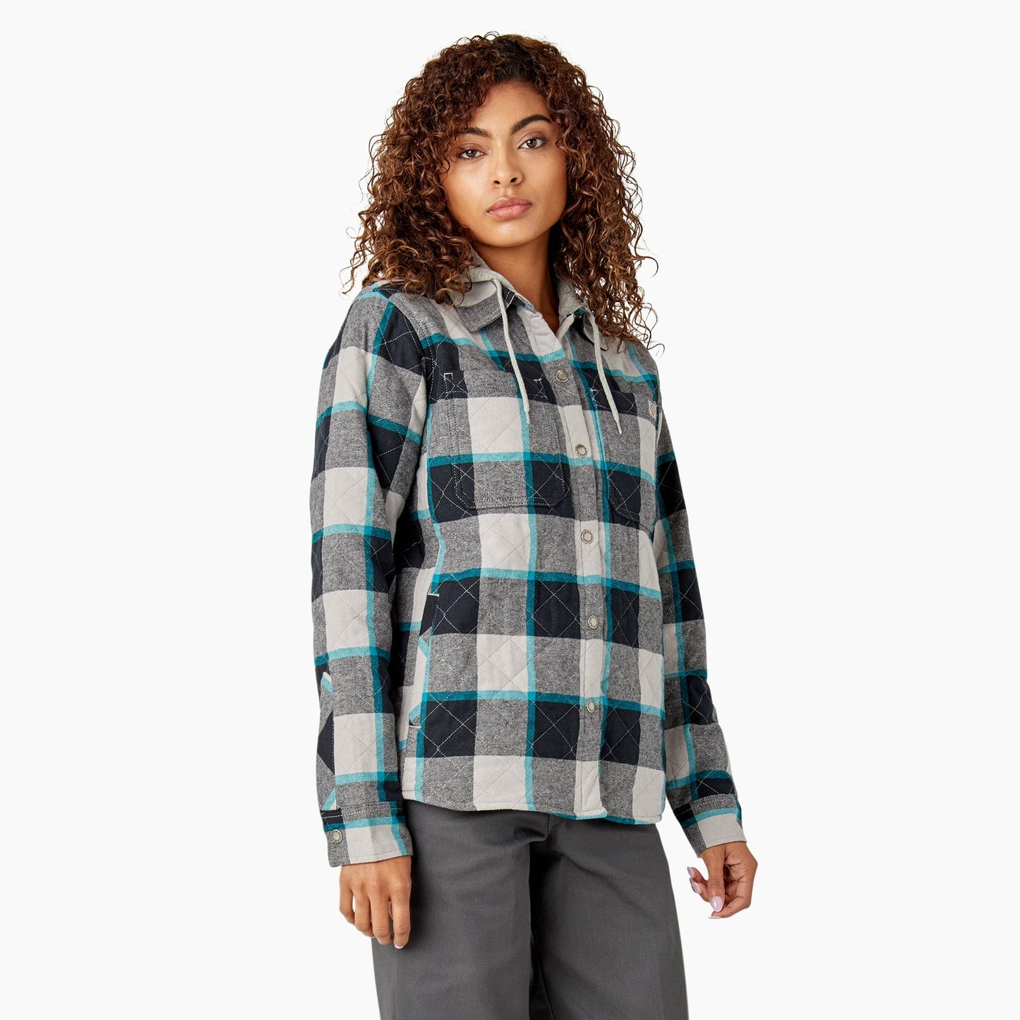 Women's Flannel Hooded Shirt Jacket