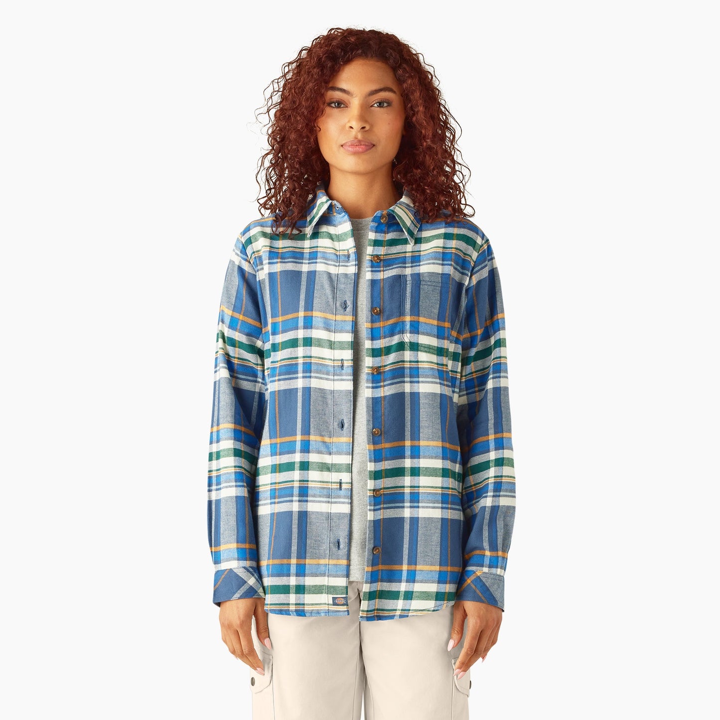 Women's Plaid Flannel Long Sleeve Shirt