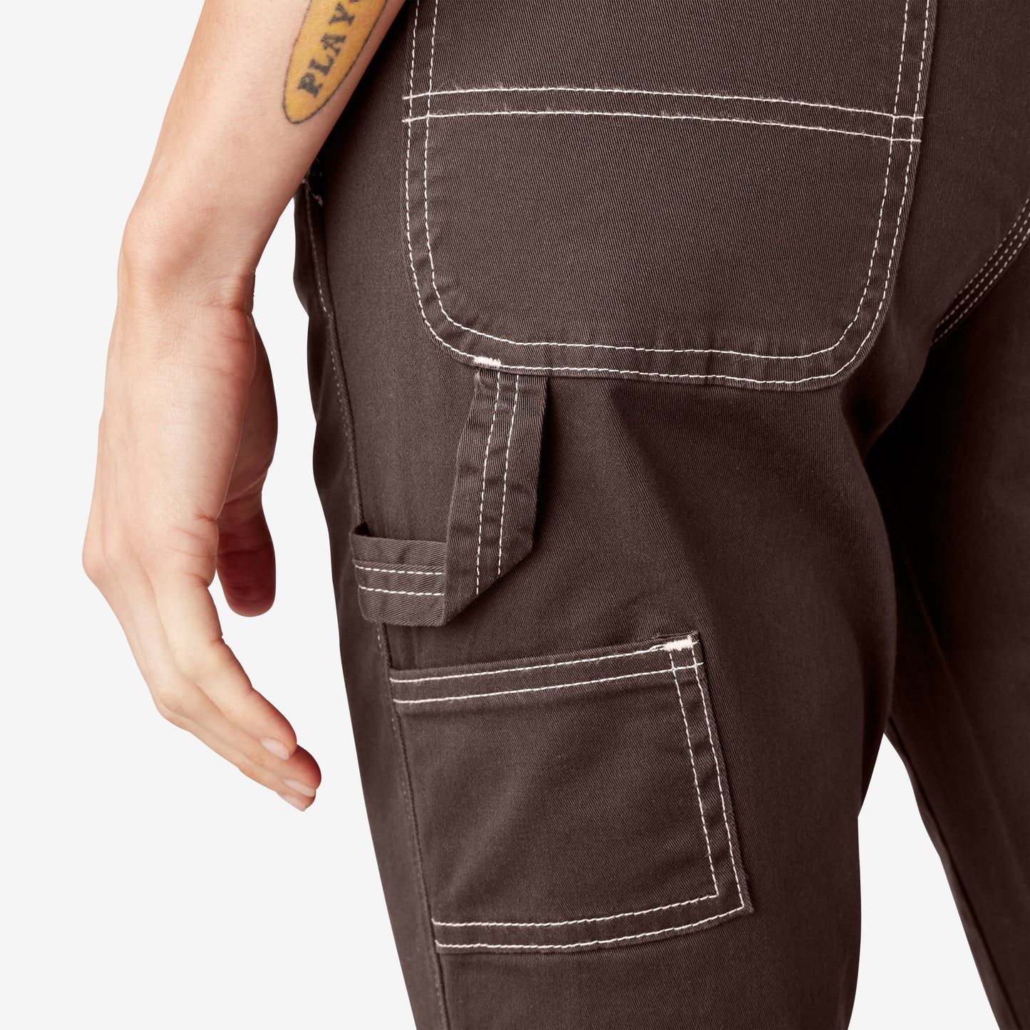 Women's Slim Straight Fit Roll Hem Carpenter Pants