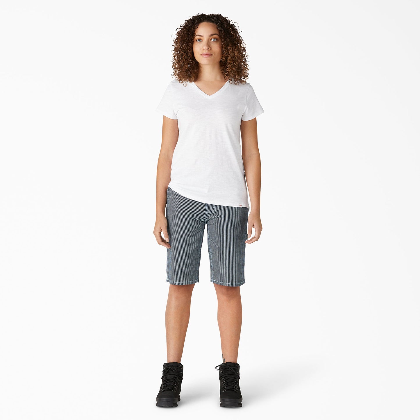 Women’s Relaxed Fit Hickory Stripe Carpenter Shorts, 11"