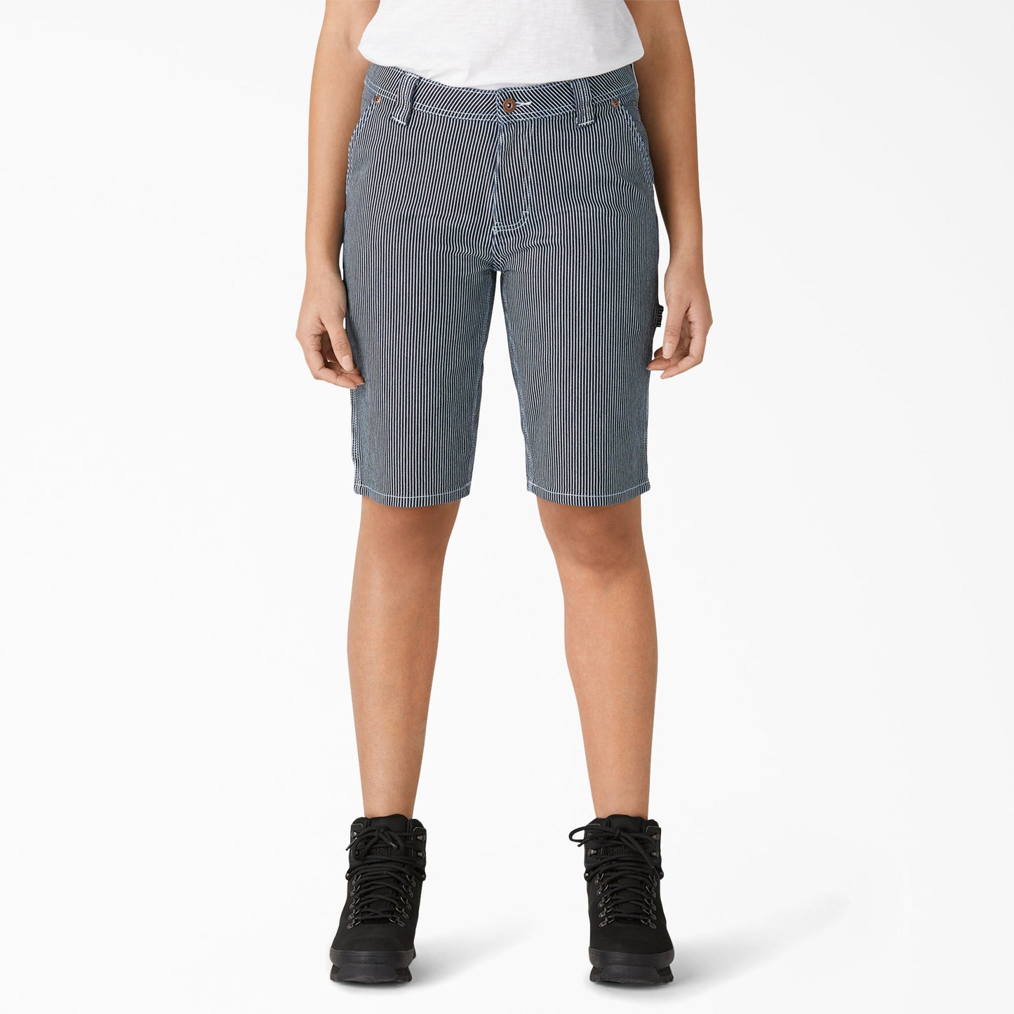 Women’s Relaxed Fit Hickory Stripe Carpenter Shorts, 11"