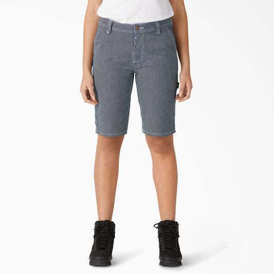 Women’s Relaxed Fit Hickory Stripe Carpenter Shorts, 11"