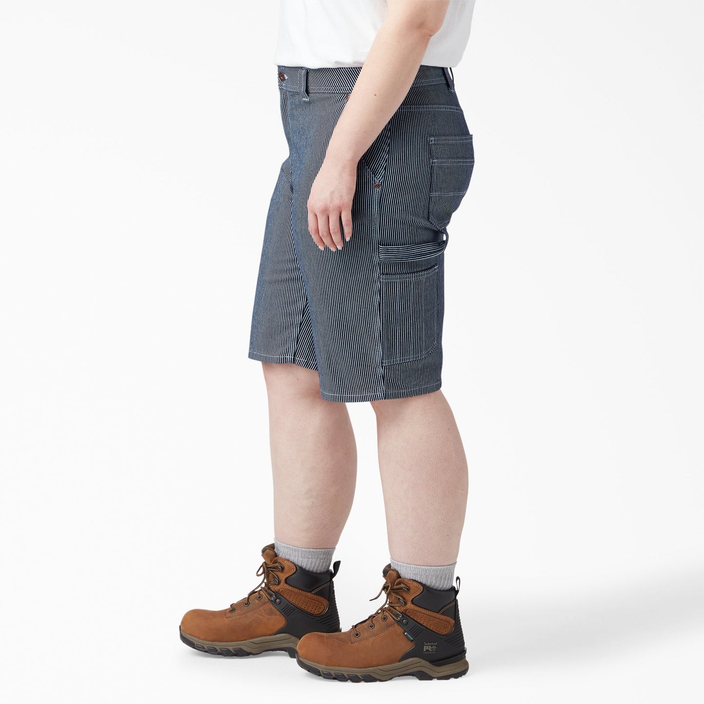 Women's Plus Hickory Stripe Carpenter Shorts