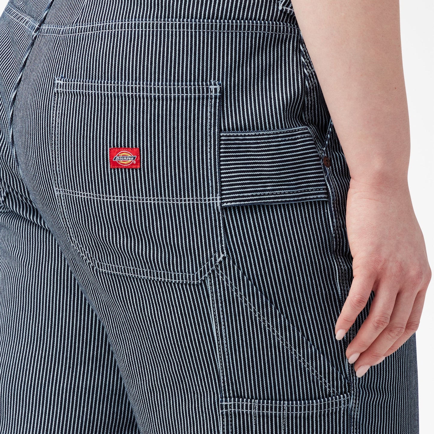 Women's Plus Hickory Stripe Carpenter Shorts