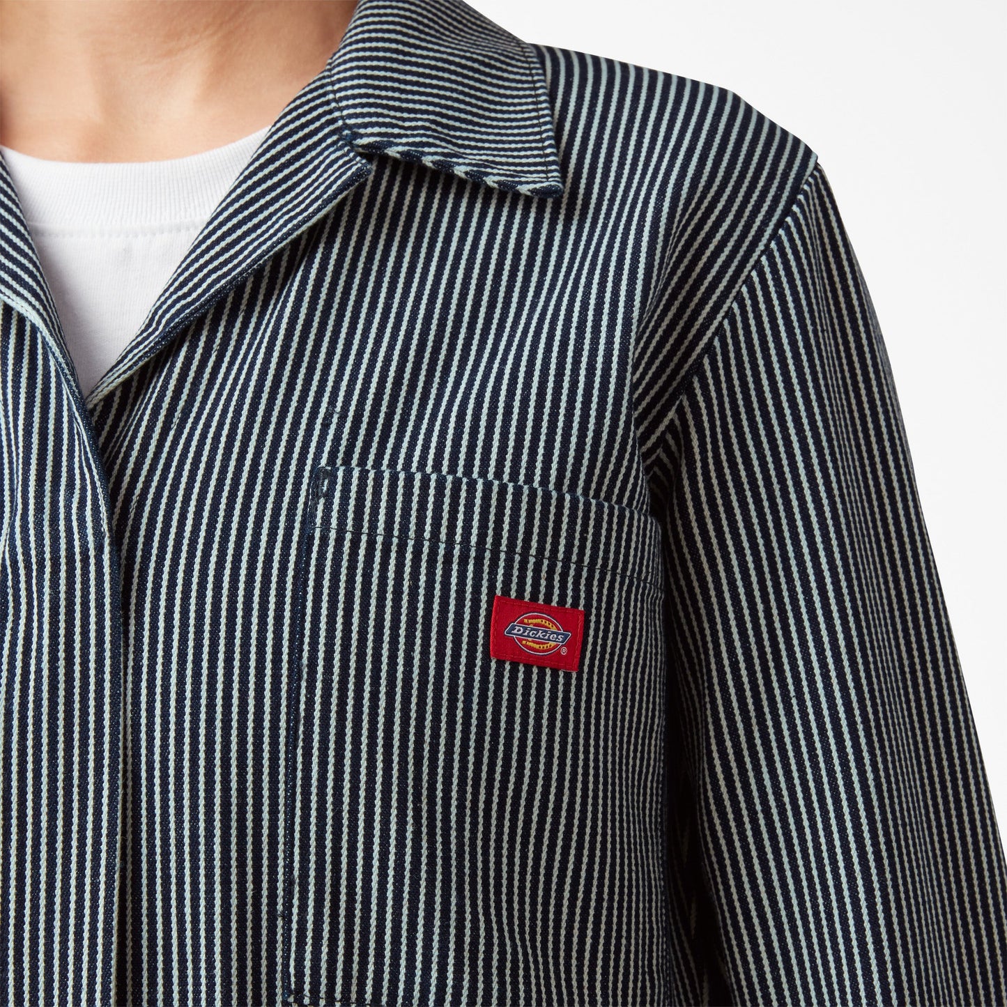 Women's Relaxed Fit Long Sleeve Hickory Stripe Coveralls