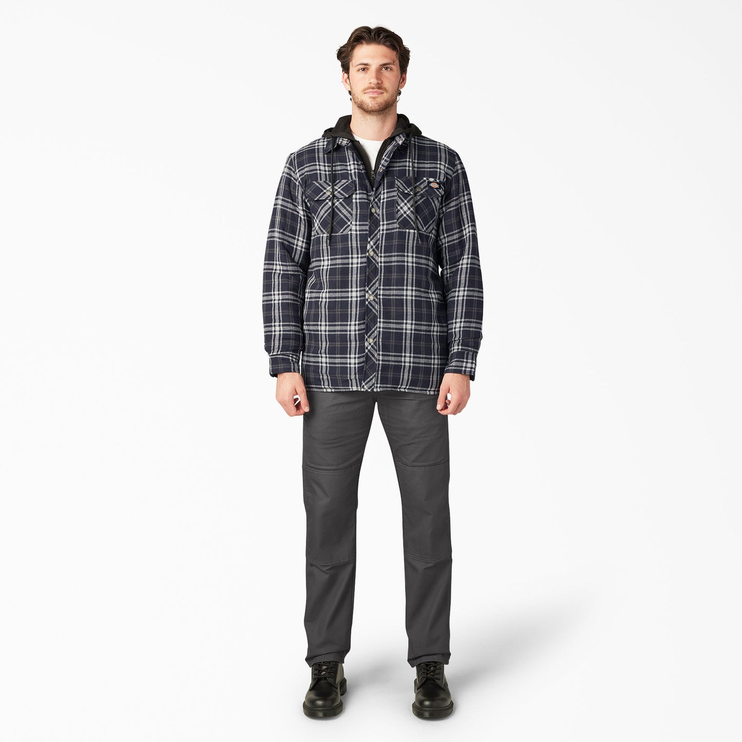Flannel Hooded Shirt Jacket