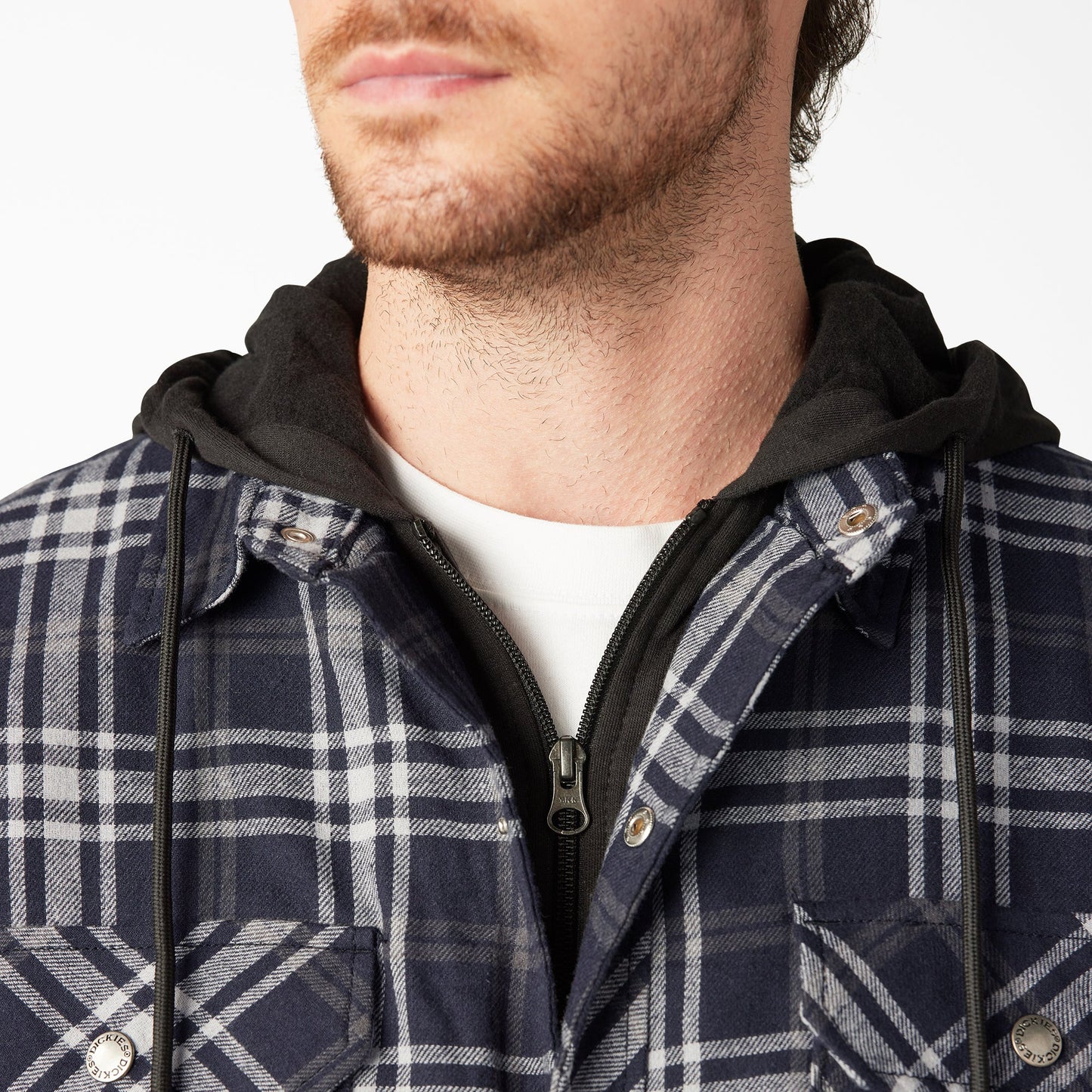 Flannel Hooded Shirt Jacket