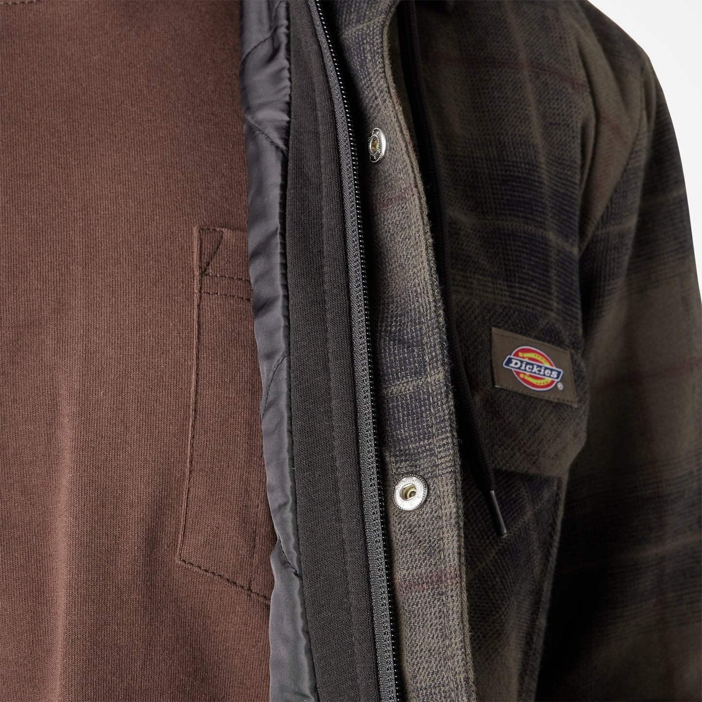 Water Repellent Flannel Hooded Shirt Jacket