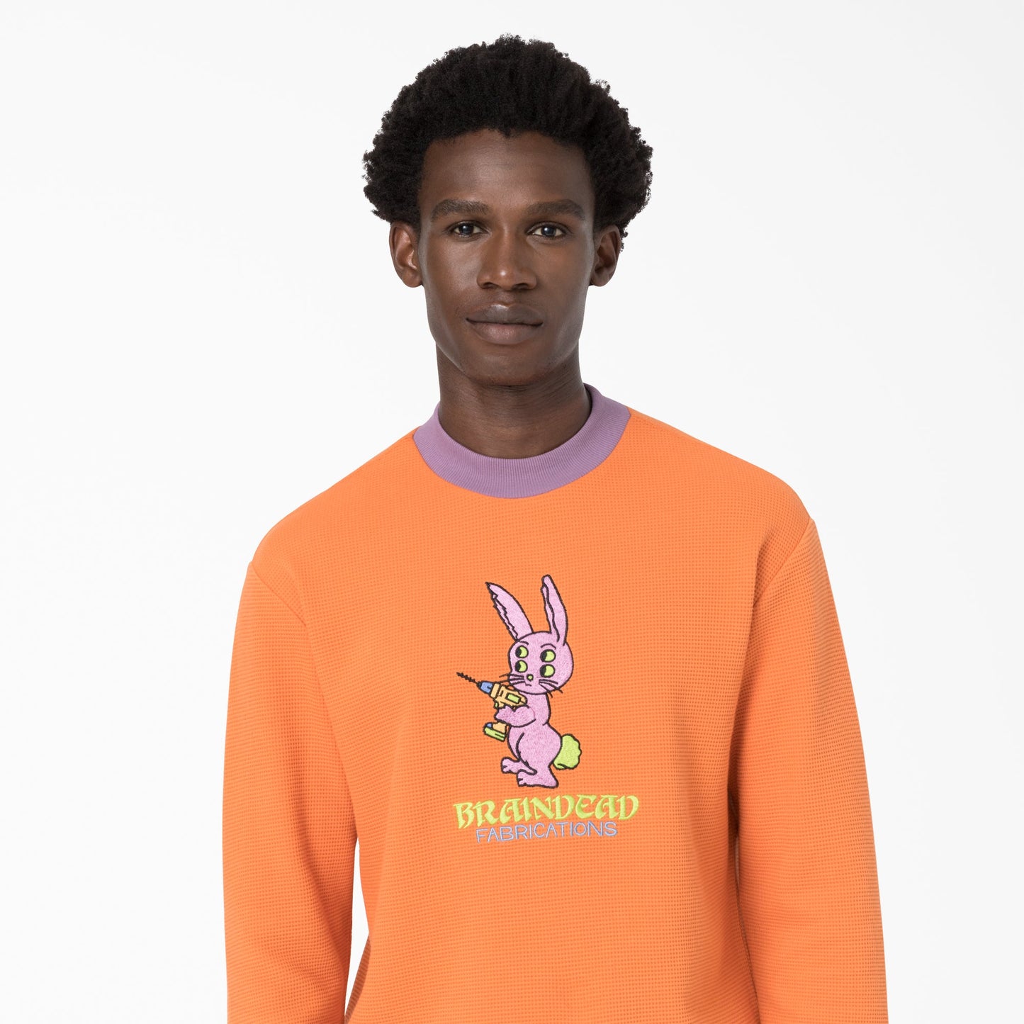 Brain Dead Embroidered Waffle Knit Sweater