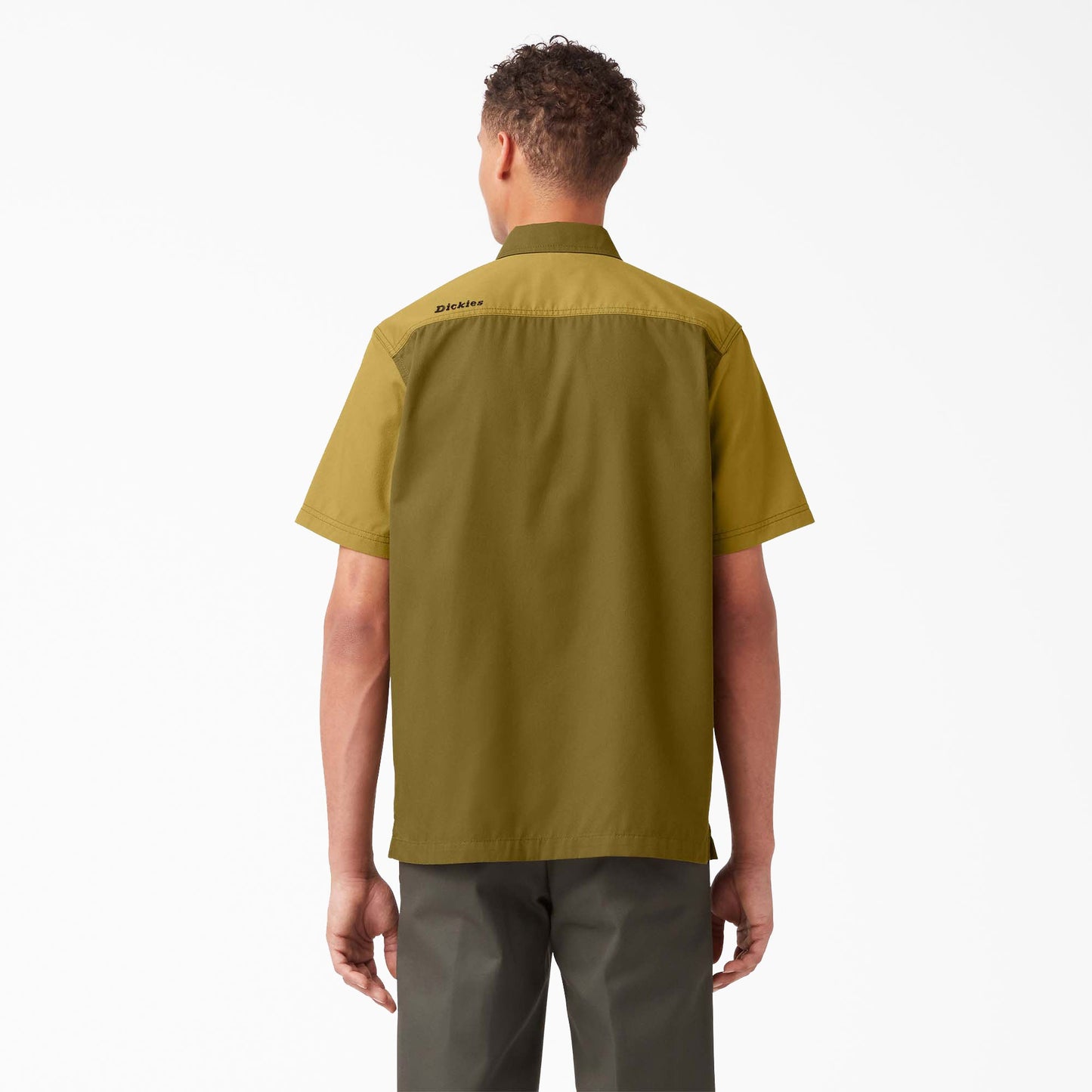 Twill Button-Up Short Sleeve Work Shirt