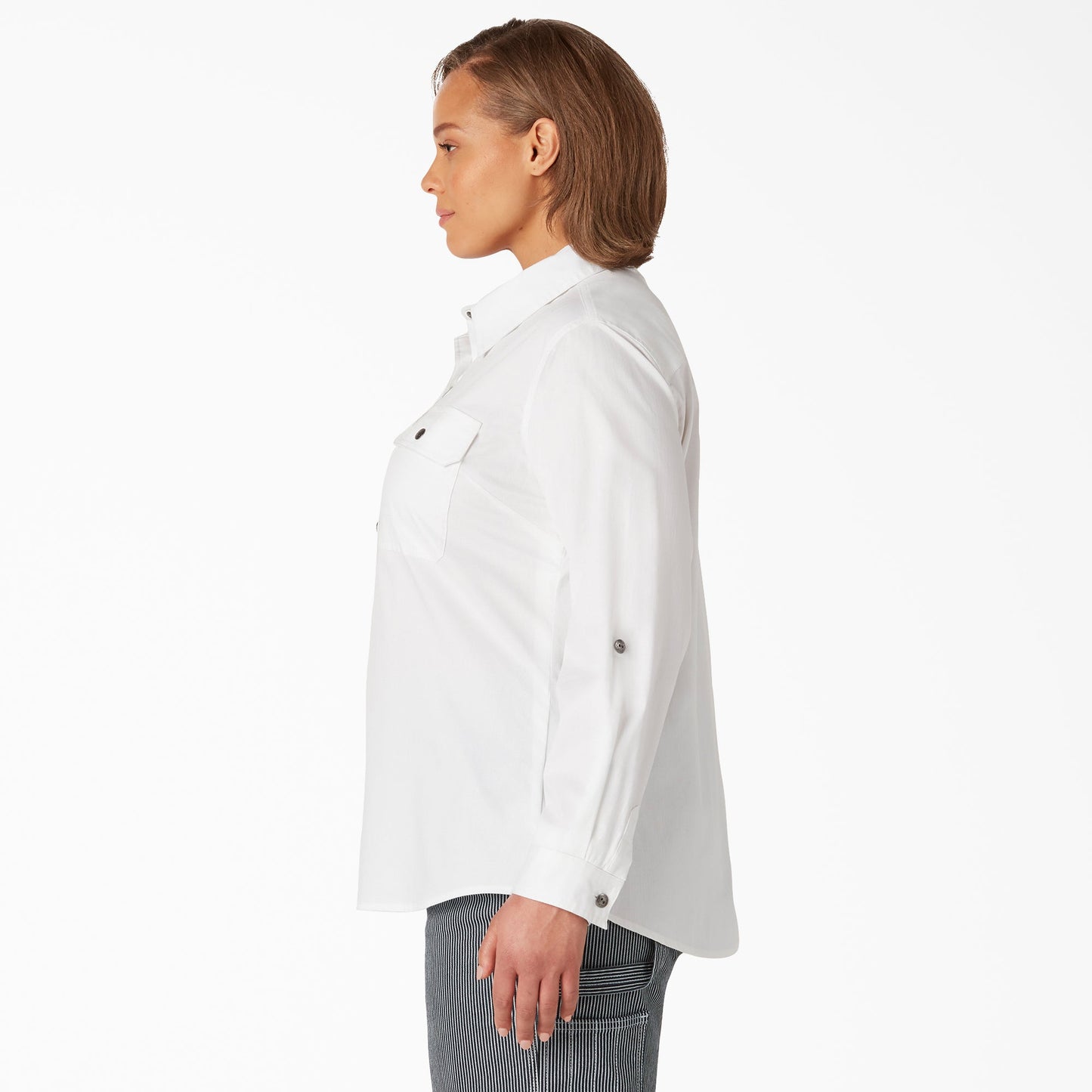 Women’s Plus Long Sleeve Roll-Tab Work Shirt