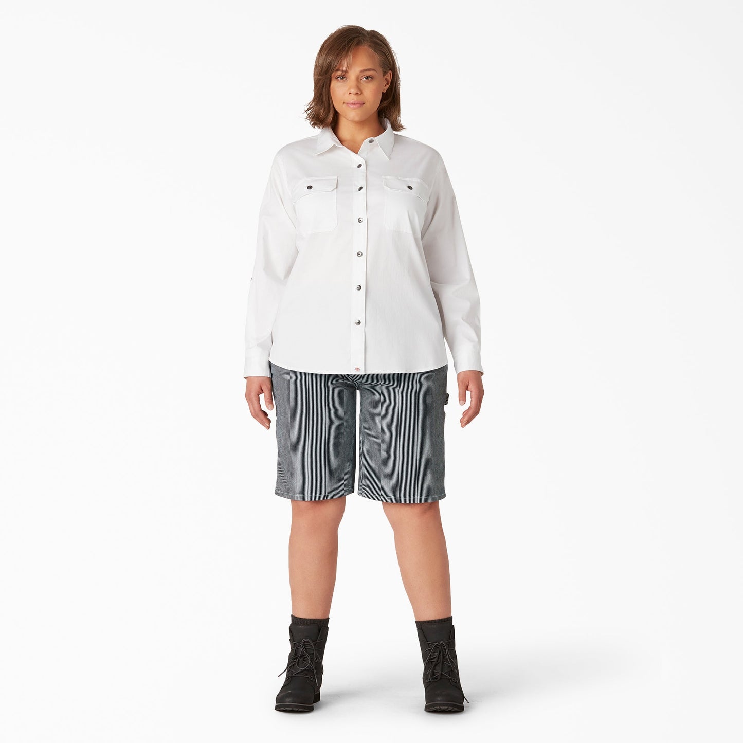 Women’s Plus Long Sleeve Roll-Tab Work Shirt