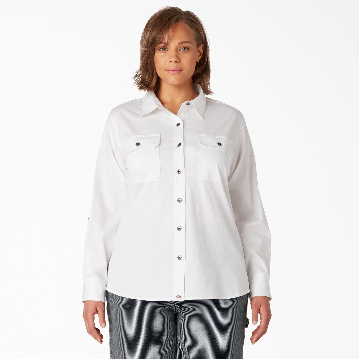 Women’s Plus Long Sleeve Roll-Tab Work Shirt